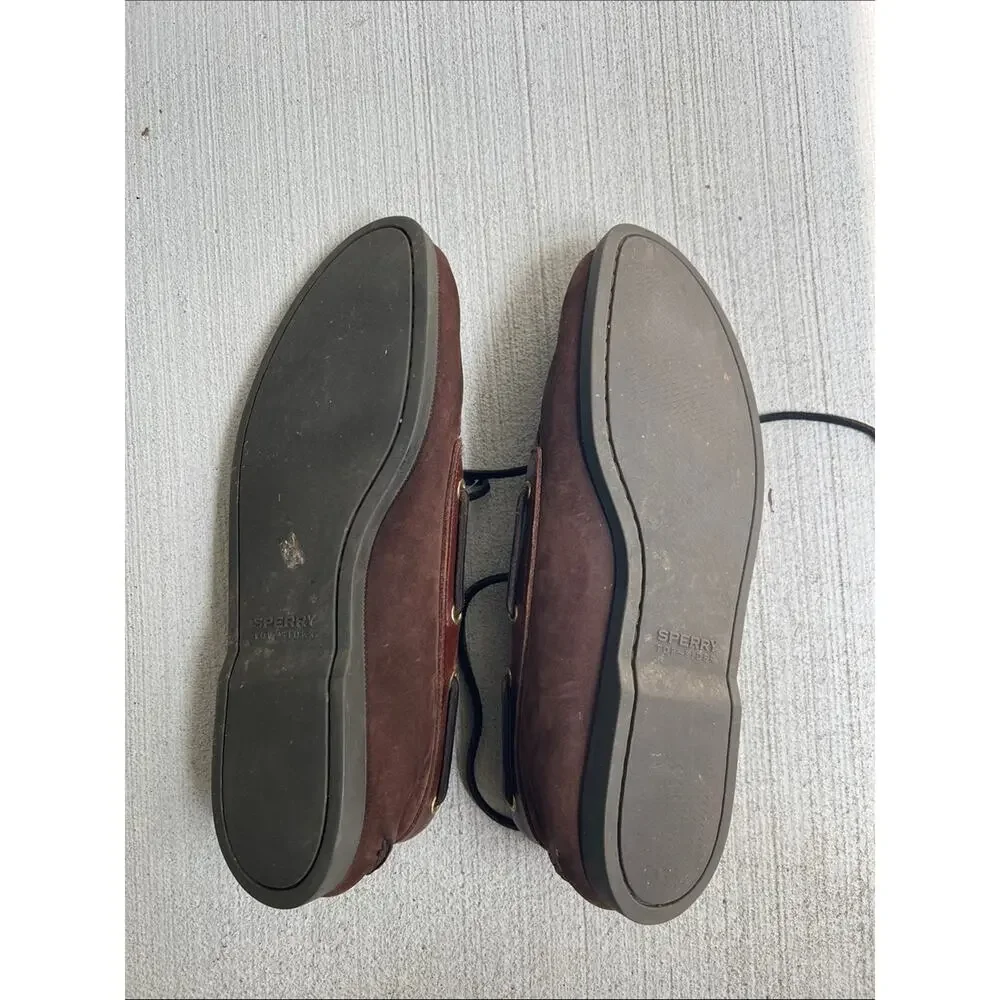Sperry Top-Sider Brown Leather & Suede Boat Shoes Classic Men’s Deck Shoes 13